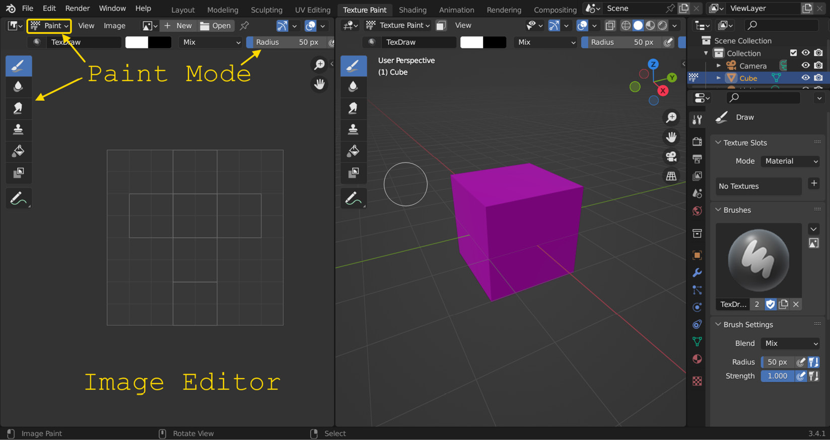 Figure 9.2 – The Texture Paint workspace