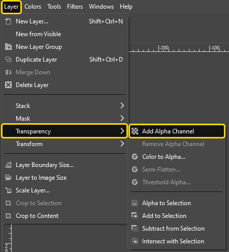 Figure 9.28 – Adding an alpha channel to the image