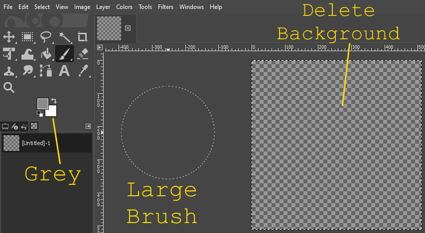 Figure 9.29 – Clearing the image and preparing the brush