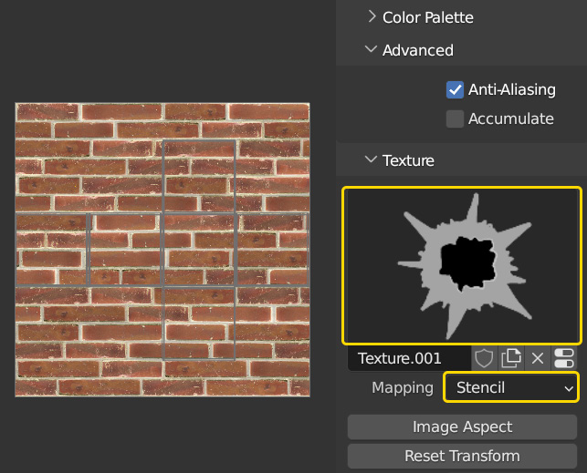 Figure 9.37 – Using the bullet hole as a stencil