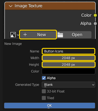 Figure 10.32 – Generating a new image for the buttons