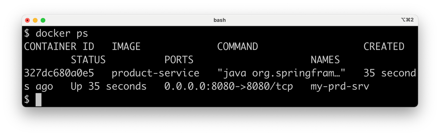 Figure 4.12: Starting the container as detached