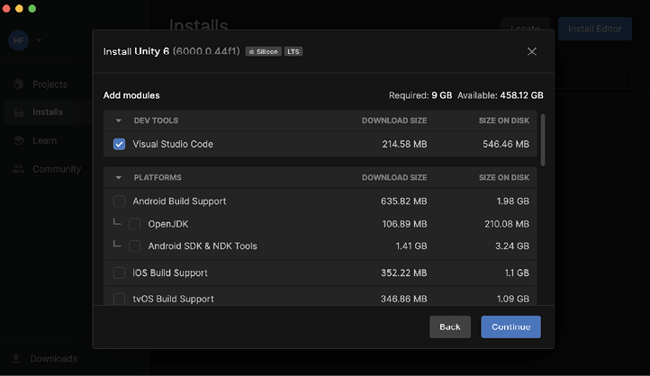 Figure 1.9: Adding install modules