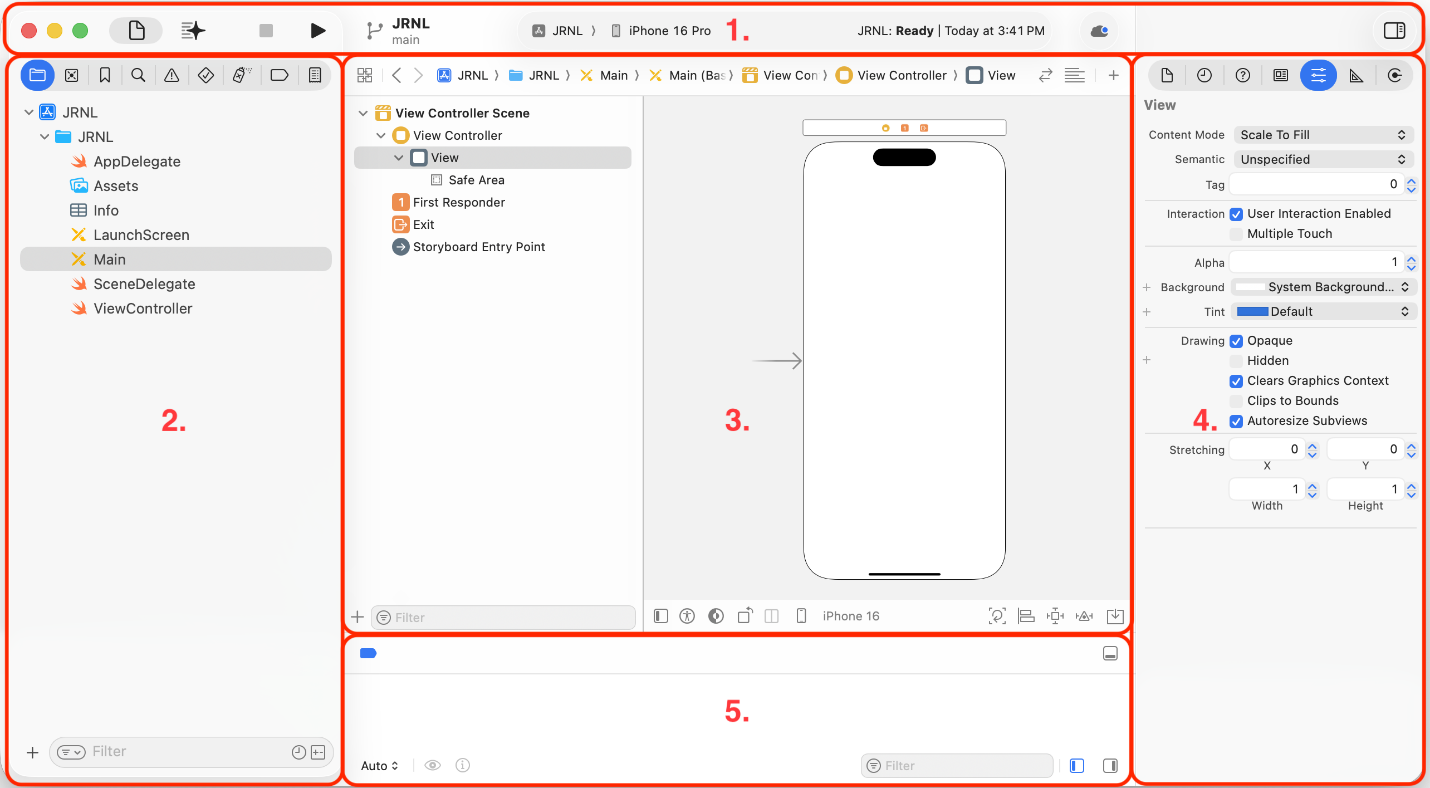 Figure 1.11: Xcode user interface