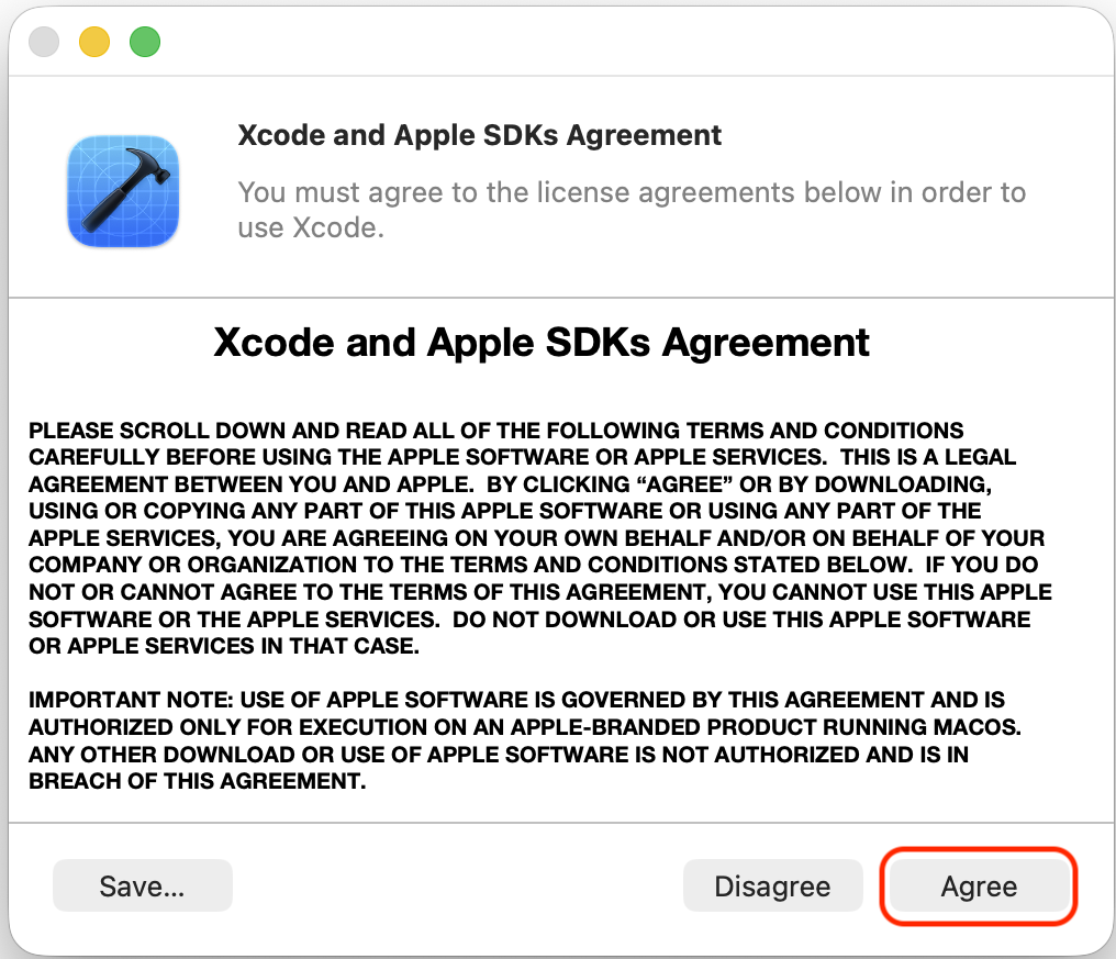 Figure 1.2: License agreement screen