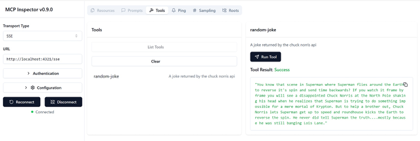 Figure 4.1 – Inspector tool, visual mode, SSE