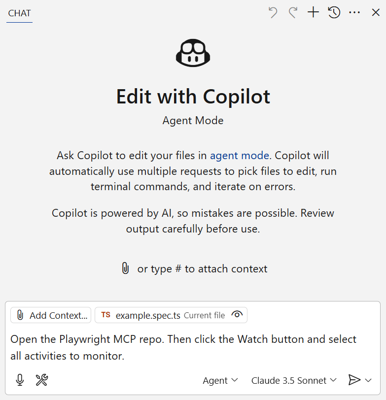 Figure 4.4: Writing a command in the secondary sidebar