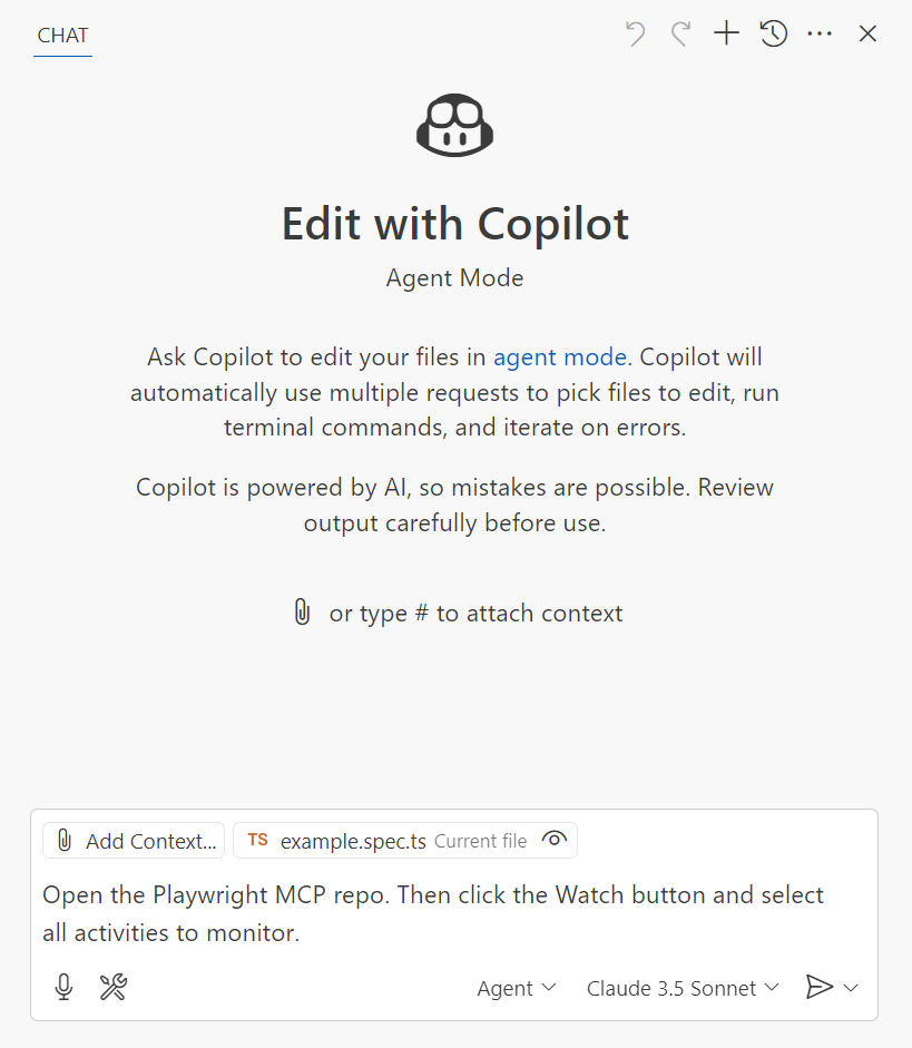 Figure 4.4: Writing command in the secondary sidebar