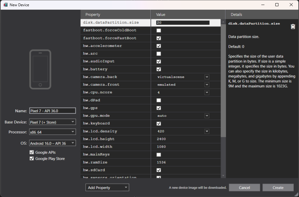 Figure 21.2: Android device configuration