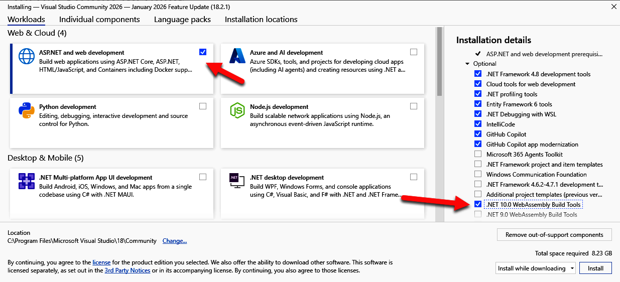 Figure 1.5 – The Visual Studio installer