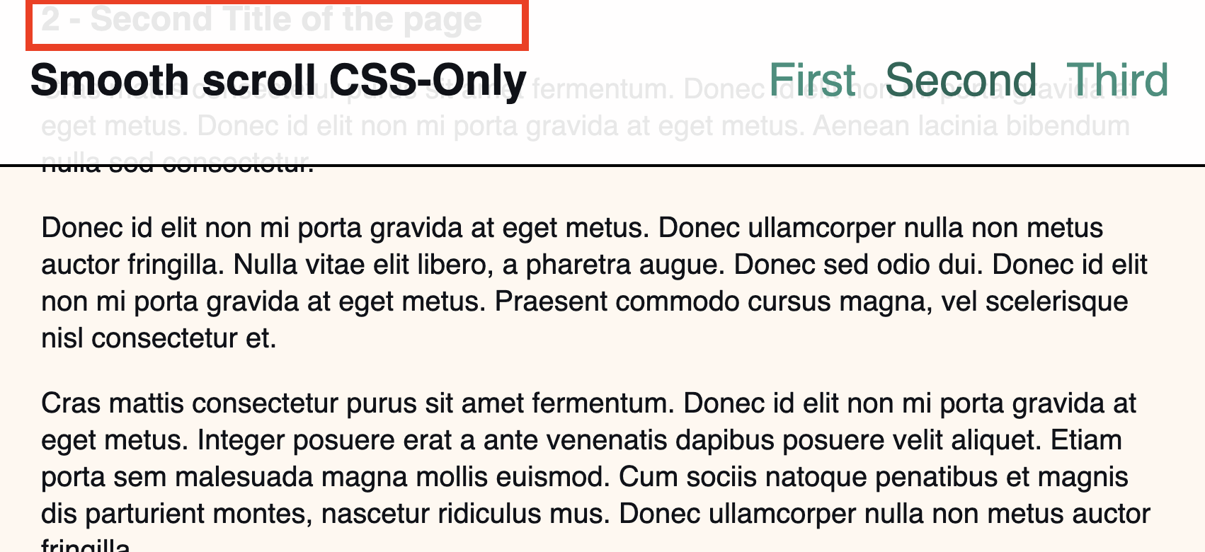 Section header hidden under the fixed header