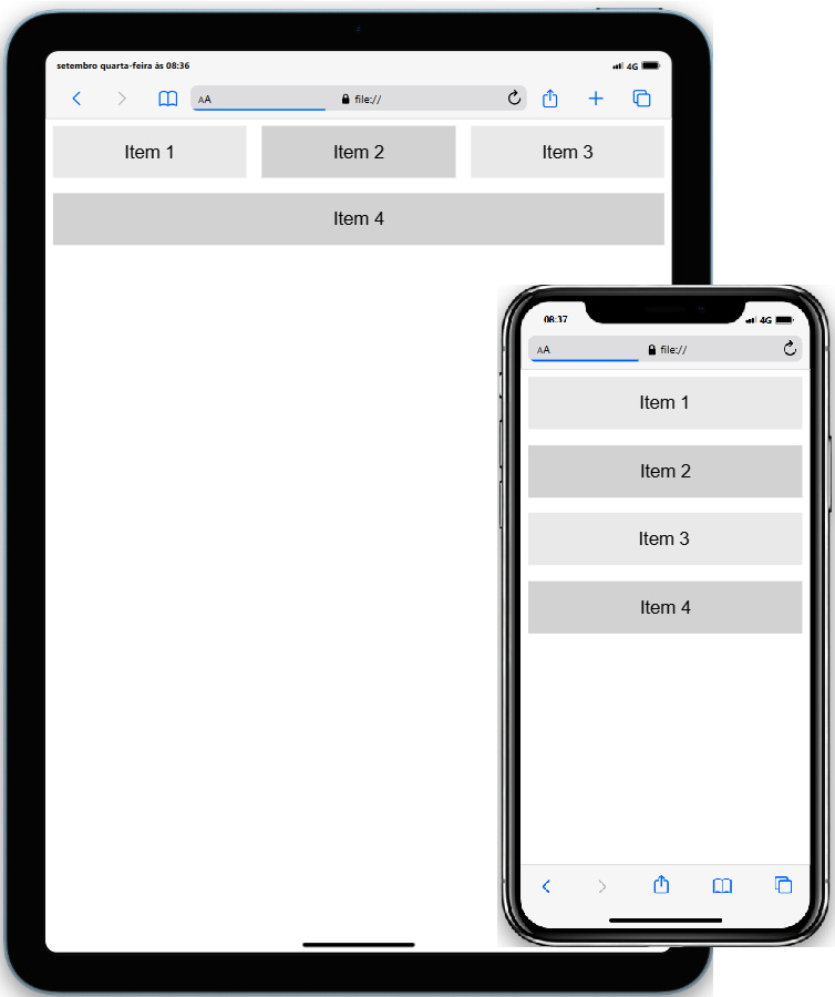 Figure 8.13: Flexbox in tablet and mobile