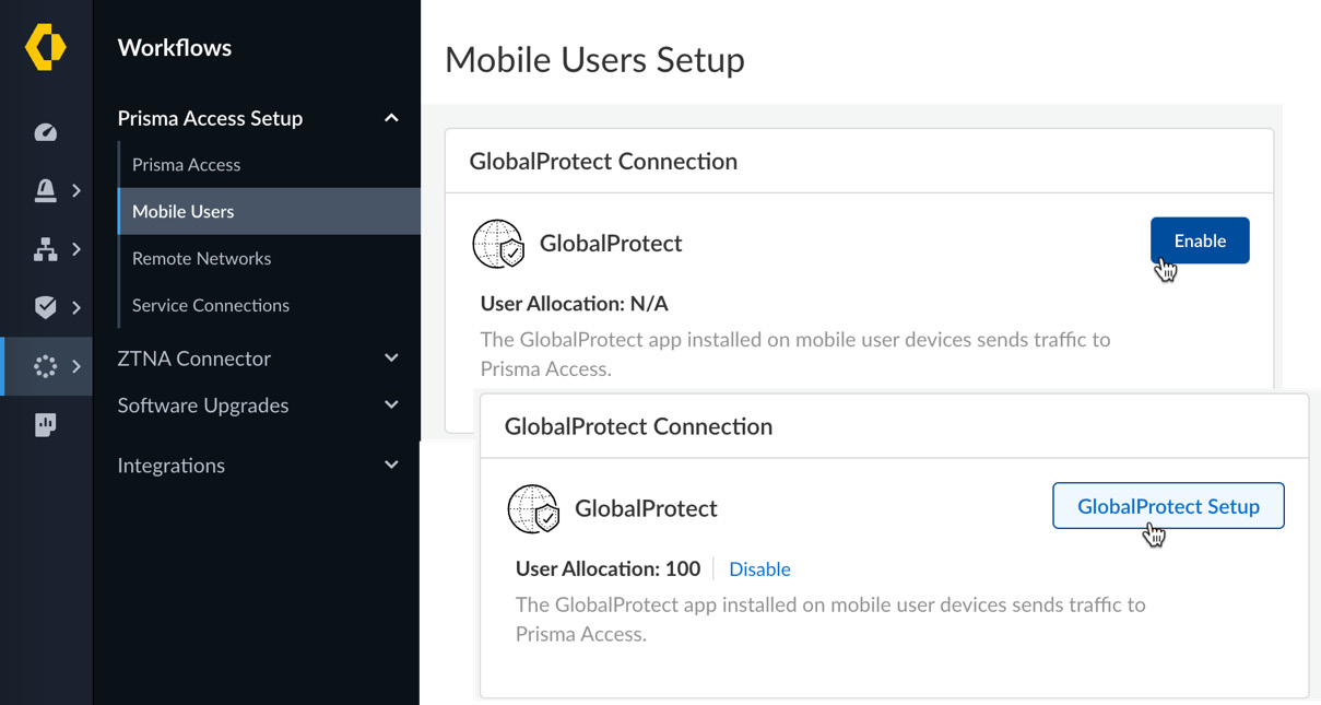 Figure 6.2 – Enabling GlobalProtect Connection