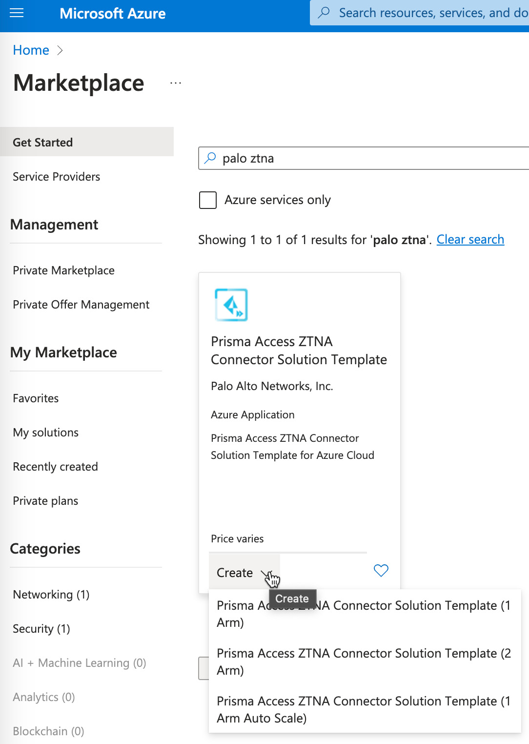 Figure 11.13 – ZTNA connector VM in the marketplace