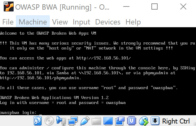 Figure 1.9 – Your assigned IP address for the VM