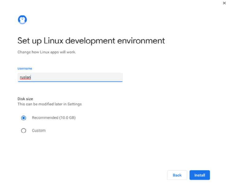 Figure 1.18 – The setup screen for a Linux development environment – it’s fine to go with the recommended settings