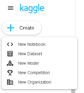 Figure 3.1: Using the + Create button on the main page