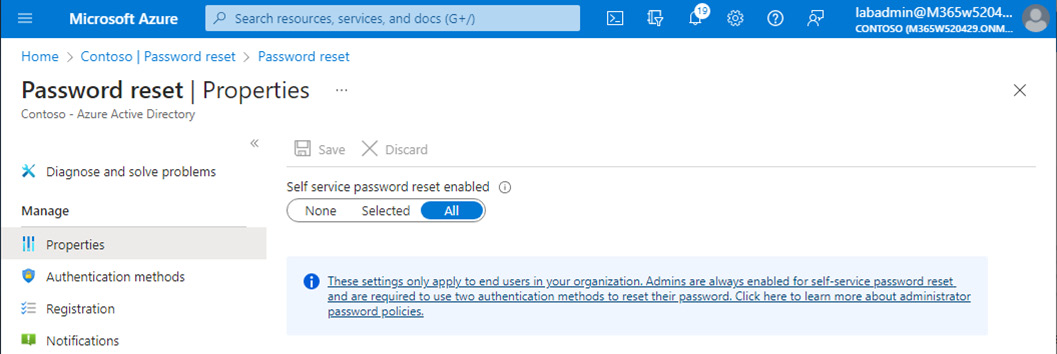 Figure 5.21 – Enabling self-service password reset