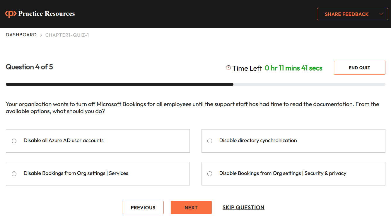 Figure 0.2 – Practice Questions Interface on a desktop device