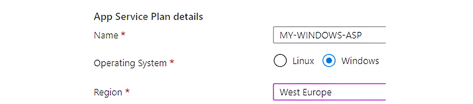 Figure 2.2: App Service plan details within the Azure portal