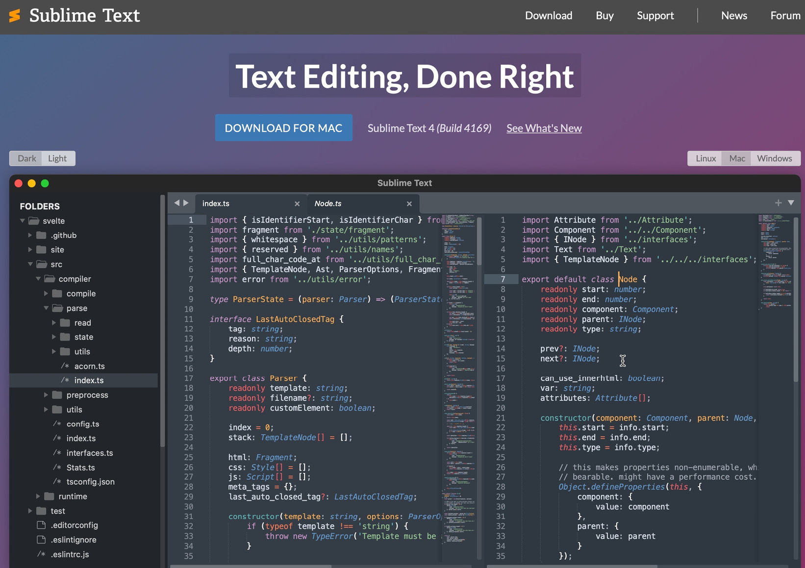 Figure 2.8: Sublime Text home page