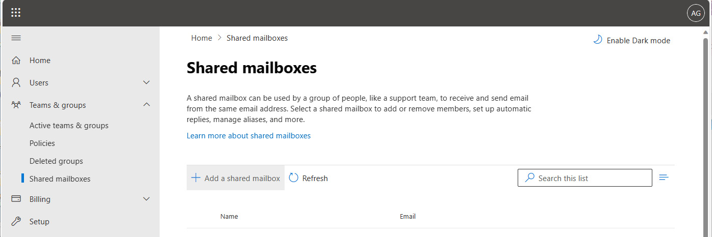 Figure 6.3 – Viewing shared mailboxes