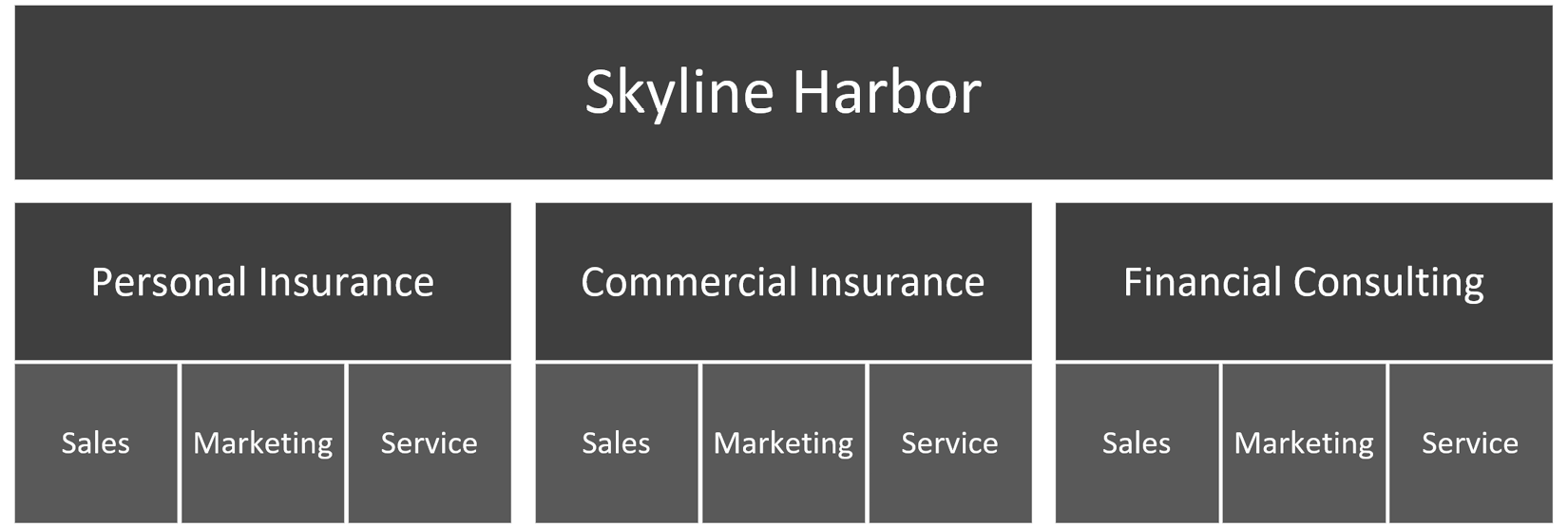 Figure 2.1 – Skyline Harbor business unit structure