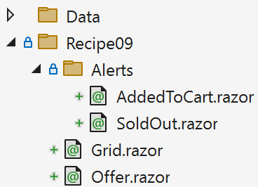 Figure 1.9: Project structure with newly added alert components and sample objects