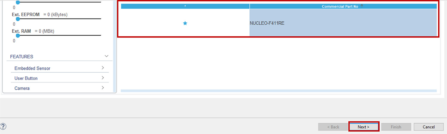 Figure 1.18: The board list with NUCLEO-F411 selected