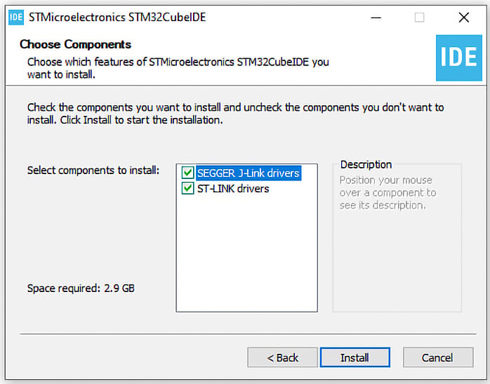 Figure 1.3: The installer showing the Choose Components page