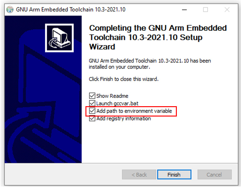 Figure 1.5: The installer showing the Add path to environment variable option