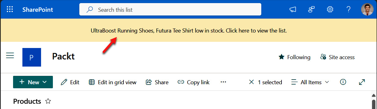 Figure 15.2 – Packt Application Customizer