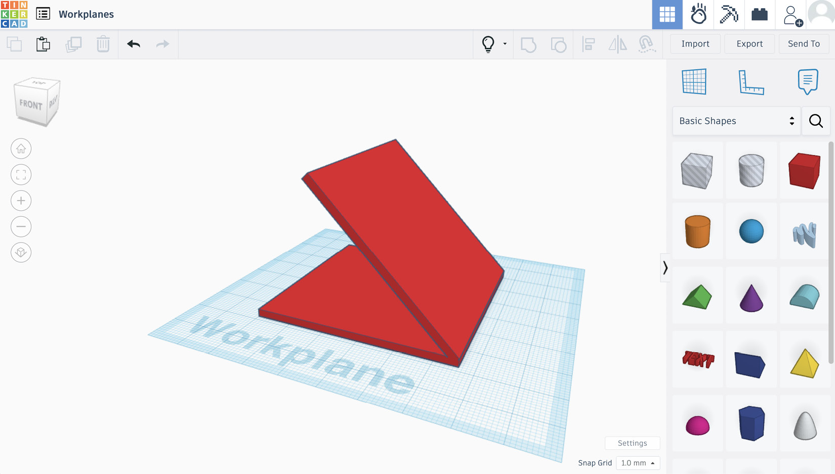 Figure 6.10: An example part with an angled surface