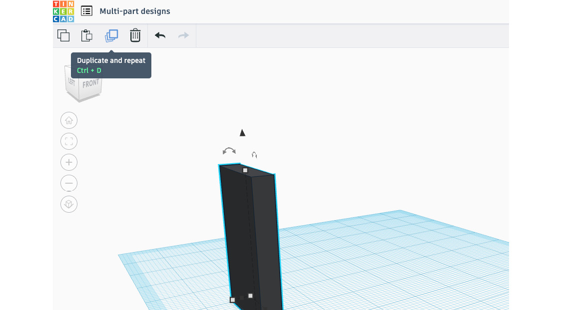 Figure 7.13: Locating the Duplicate and repeat tool on the top toolbar