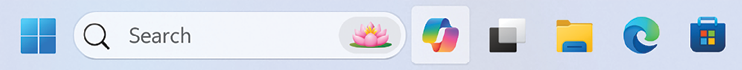 Screenshot of the Windows taskbar with the Copilot in Windows icon selected.