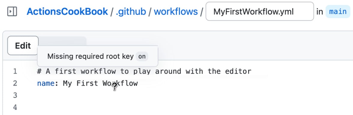 Figure 1.10 – Error checking in the code editor