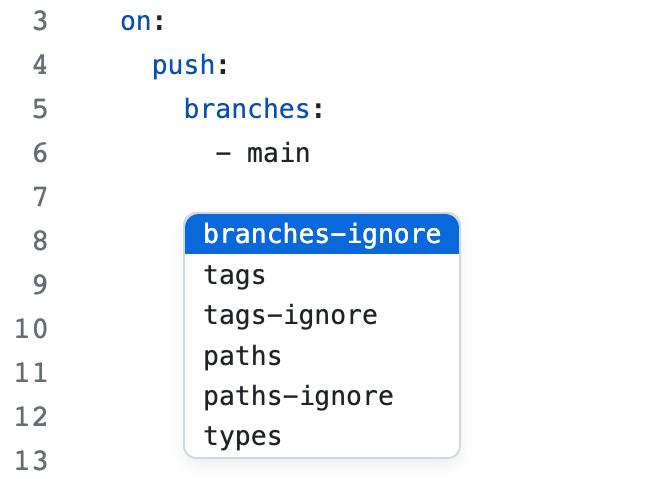 Figure 1.12 – Autocomplete also helps with options for triggers