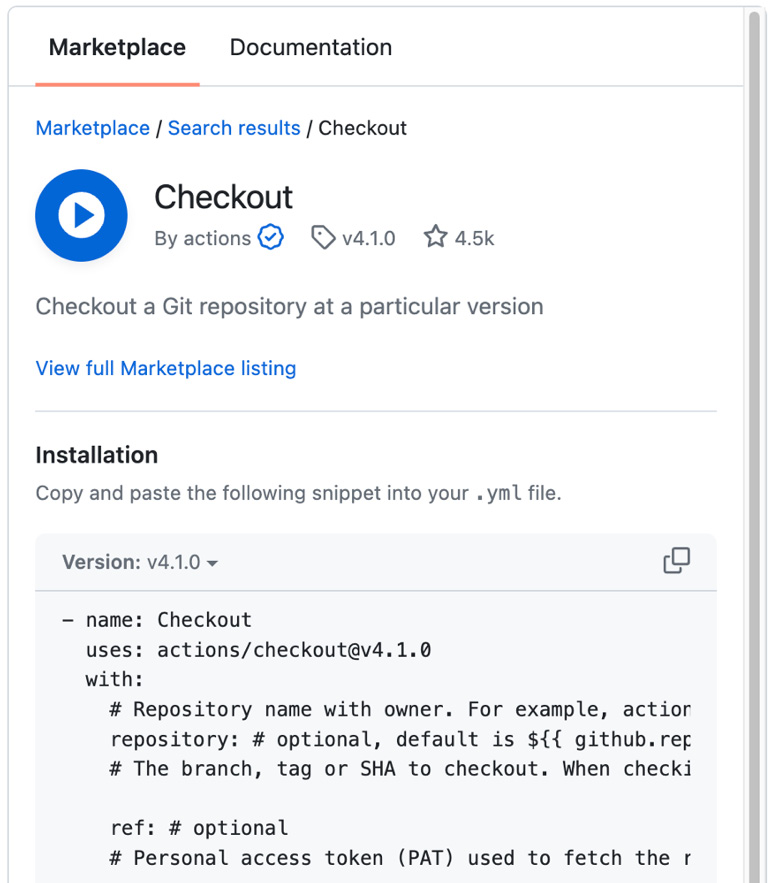 Figure 1.14 – Listing of the marketplace in the workflow editor