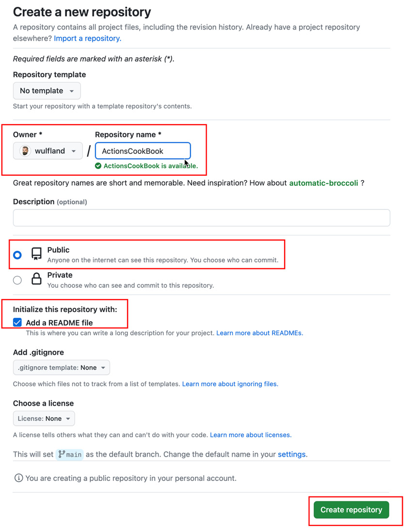 Figure 1.6 – Creating a new repository