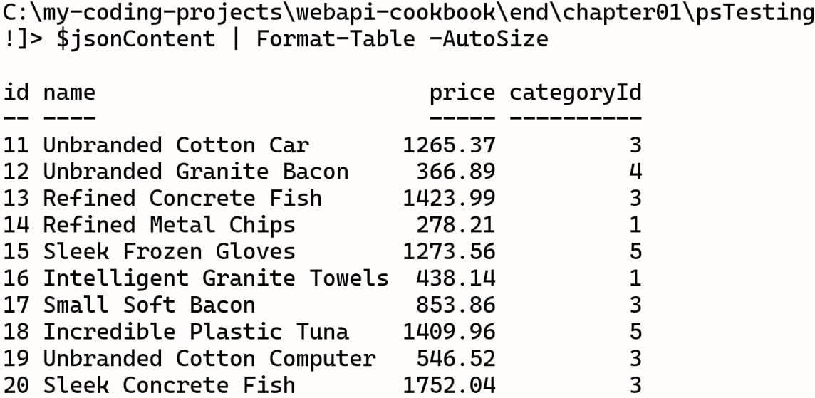 Figure 1.8 – The next page of data displayed in PowerShell