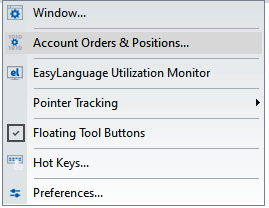 Figure 1.12 - Chart settings