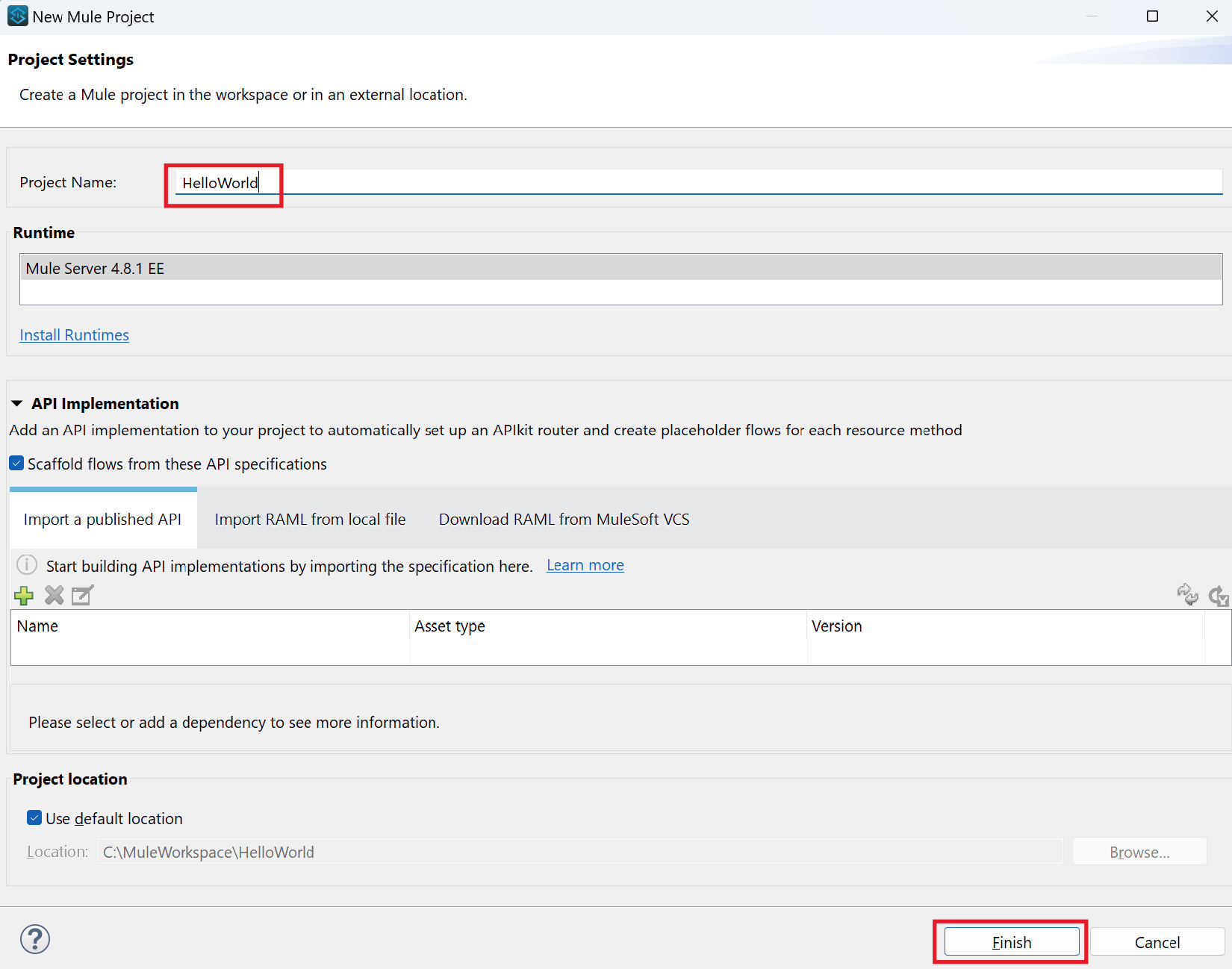 Figure 3.7 – Project Settings