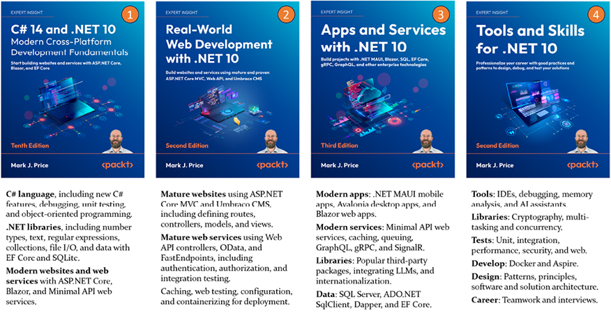 Figure 1.1: Companion books for learning .NET for beginner-to-intermediate readers