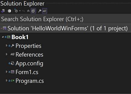 Figure 1.1 – Solution Explorer