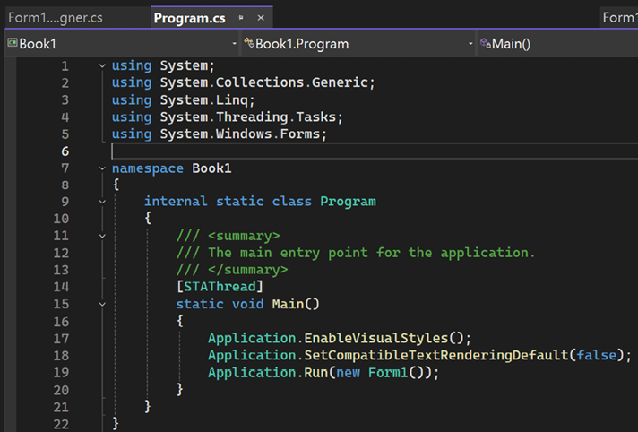 Figure 1.2 – Code editor
