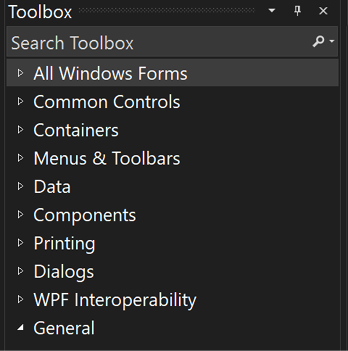 Figure 1.3 – Toolbox