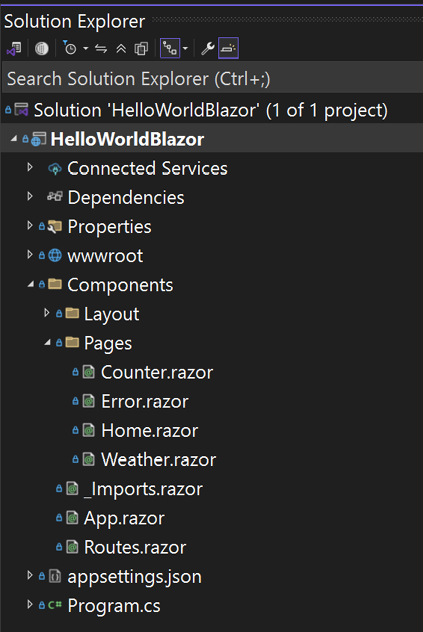 Figure 2.3 – Blazor Project
