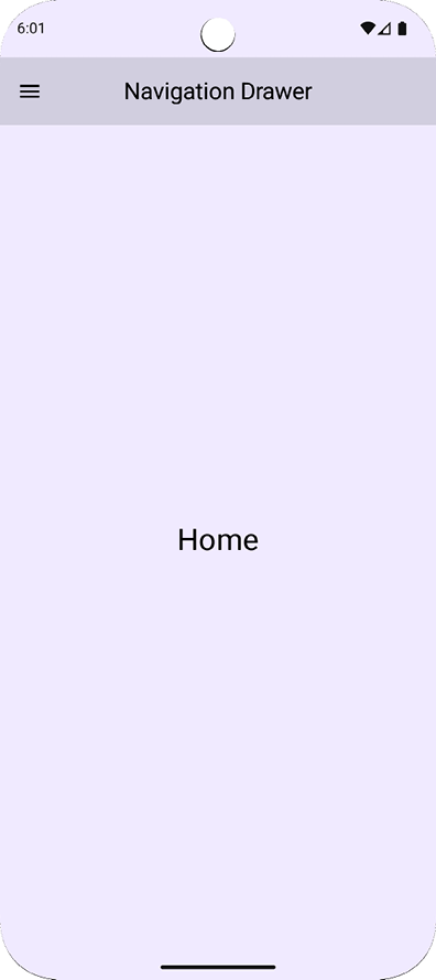 Figure 4.4 – App with the navigation drawer closed