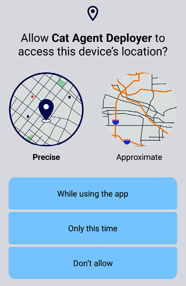 Figure 7.1 – Permission dialog for device location access