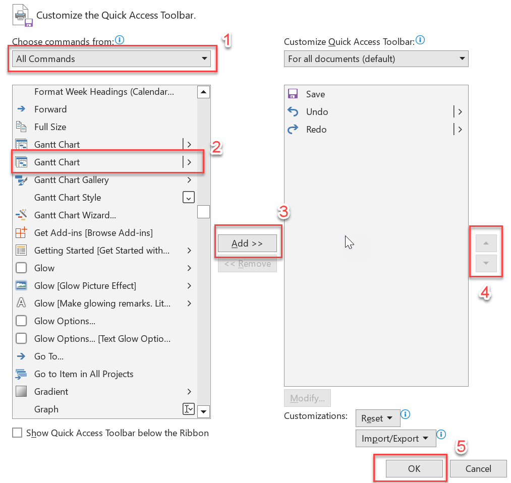 Figure 1.12: Customizing the QAT